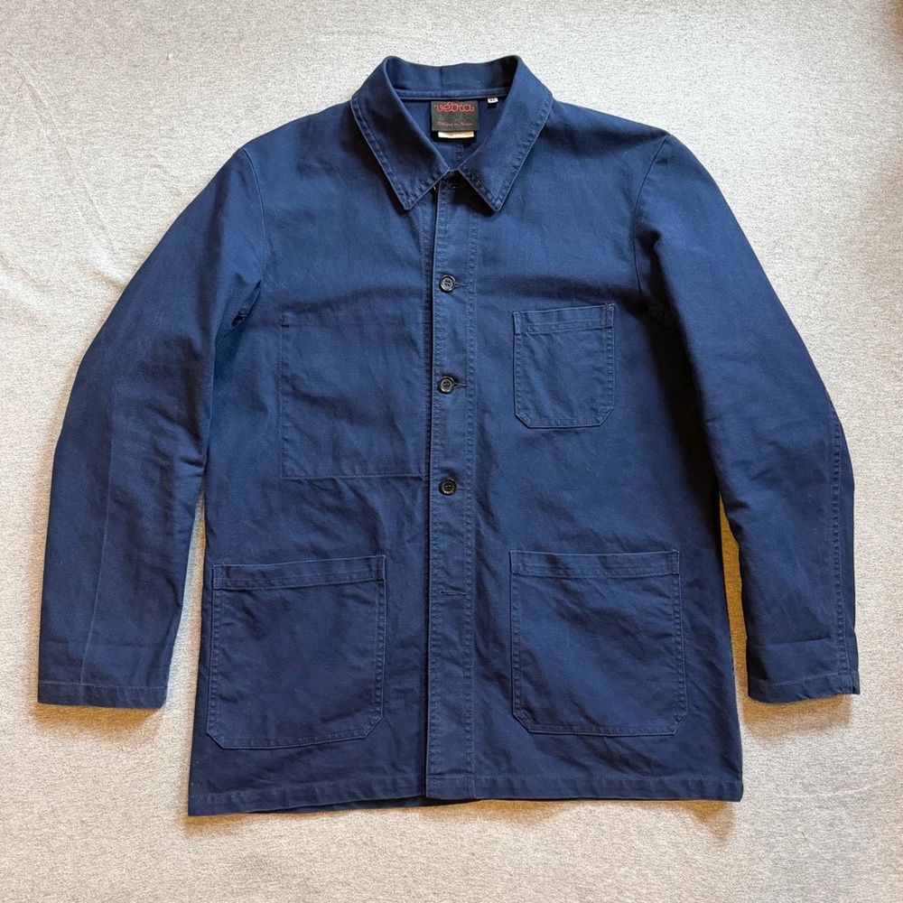 Vetra Chore Coat Navy Twill Size 46 100% Cotton Made in France